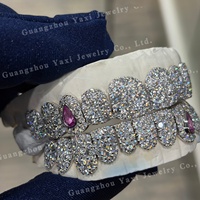 Vente flash : Grillz personnalisés en moissanite, 8 pierres taille brillant, certifiées par un tiers, style hip-hop, argent S925, or 10k, 14k, 18k massif
