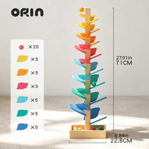 Rainbow <strong>Marble</strong> Run <strong>Tree</strong> Toy, Wooden Musical Ball Track Toy for Kids, Montessori Educational Sensory Toy - Product Image 1