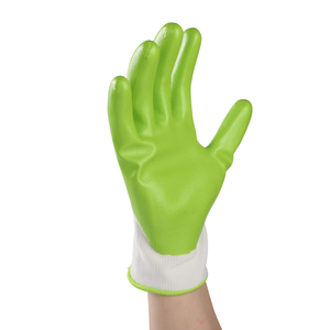 Guantes de Nitrilo Verdes con Recubrimiento, Forro de Punto Blanco, Resistentes al Aceite, para Logística, Manipulación de Piezas y Trabajo - Product Image 2