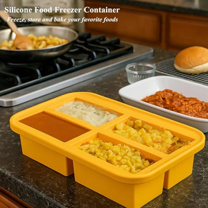 Offre Spéciale : Moules en silicone avec couvercle, moule à soupe, bac à glaçons pour congélateur, récipient alimentaire en silicone pour la congélation et le stockage - Product Image 2