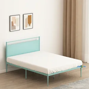 Furnitur Kamar Tidur Ranjang Besi Eropa Desain Tempat Tidur King Queen Ganda Terbaru