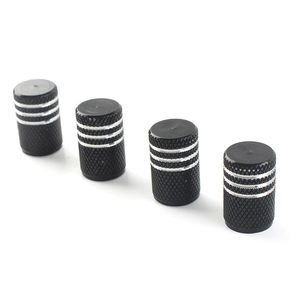 Tapas de válvula de aluminio negras para neumáticos sin cámara de coche y motocicleta, diseño de tres ranuras, boca estándar americana - Product Image 4