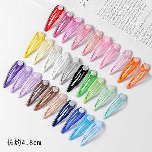 Pinza para el pelo en forma de lágrima de 5 cm, color caramelo, pinza BB de color sólido, alta calidad, uso diario para niños - Product Image 1