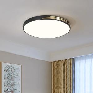 Lumière d'étude LED de style américain de luxe, tout en cuivre, ultra-mince, plafonnier nordique noir or poli pour chambre à coucher, salle à manger - Product Image 5