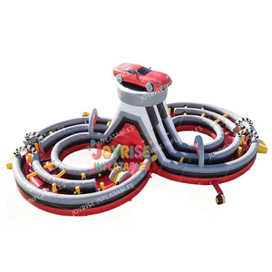 Parcours d'obstacles géant sur le thème des circuits de <span class=keywords><strong>course</strong></span>, parcours de <span class=keywords><strong>course</strong></span> automobile gonflable en PVC pour enfants, toboggan et château gonflable JOYRISE - Product Image 6