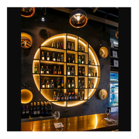 Rak tampilan anggur Bar Modern desain kabinet kabinet kabinet baja tahan karat anggur kustom untuk Bar
