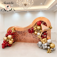 Support de toile de fond ANNIELU réutilisable pour photomaton, arche ondulée 3D pour mariage, anniversaire, baby shower, décoration de fête
