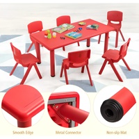 Ensemble table et chaise pour enfants de maternelle à prix abordable, mobilier de classe, table et chaise rectangulaires en plastique pour écoliers à vendre