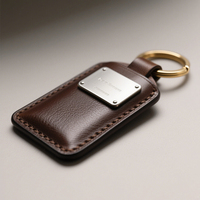 Porte-clés personnalisé en cuir PU avec logo, porte-clés de voiture, cadeau promotionnel, souvenir