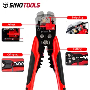 Multifunction heat shrink connectors length self adjusting multy insulated crimping wire cutter stripper tool plier