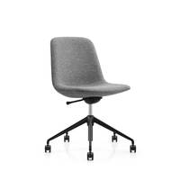Chaise de bureau pivotante pour conférence avec siège en tissu et accoudoirs en aluminium, siège inclinable avec verrouillage pour salle de réunion