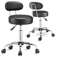 Tabouret pivotant multifonctionnel en cuir PU réglable en hauteur avec dossier pour spa, salon, barbier, application multi-scènes
