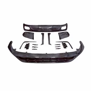 Used for the new Audi Q8 AT style carbon fiber body kit front bumper edge side skirts rear diffuser air vent blades