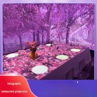 Projection holographique 3D à l'œil nu, projection immersive interactive pour restaurant, hôtel, jeu, mur, sol