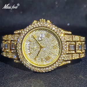 Relojes de Lujo Únicos para Hombre con Diamantes, Esferas Personalizadas, Relojes de Pulsera de Cuarzo con Zirconia, Relojes Redondos con Números Árabes - Product Image 3