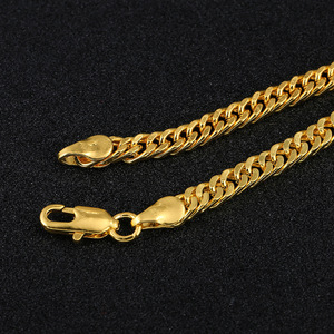 Collar de imitación de oro de 18 quilates, cadena plana chapada de 4 mm, joyería unisex, regalo, cadena de moda informal, 18, 20, 22, 24, 26, 28, 30 pulgadas - Product Image 2