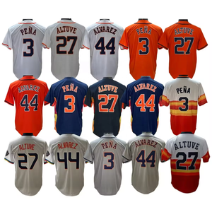 Camisetas de Béisbol Bordadas de Alta Calidad con los Números 27 de José Altuve, 44 de Yordan Álvarez y 3 de Jeremy Peña, Nueva Colección 2026 - Product Image 1