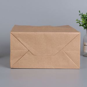 Wholesale Custom <b>Made</b> Restaurant Brown Kraft <b>Paper</b> Bags With Handle - Product Image 2