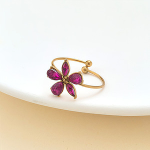 <span class=keywords><strong>Anello</strong></span> in Acciaio Inossidabile Stile Coreano con Zirconi a Goccia, Cuore, Ovale e Fiore per Donna, Gioielli di Lusso alla Moda - Product Image 4
