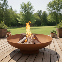 Brasero extérieur moderne en acier au carbone écologique, grilles de barbecue en acier, poêle à bois au design personnalisé pour jardin