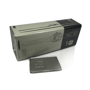 Custodia in metallo per orologio rettangolare con stampa personalizzata scatola di latta in metallo con inserti in schiuma per gioielli da regalo - Product Image 1