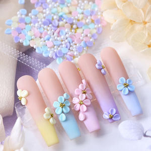 150 pièces mixte or argent acier 3D acrylique fleur ongles breloques strass perles pièces pour ongles bijoux professionnel Kawaii - Product Image 5