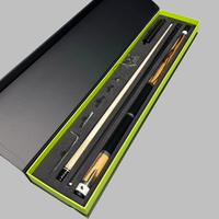 Queue de billard ZENI Premium 2-en-1 avec deux queues en fibre de carbone et en érable, joint radial, faible déflection, pour les professionnels