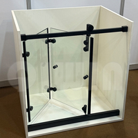 Ensemble complet d'accessoires de salle de bain pour cabine de douche intégrée avec porte coulissante