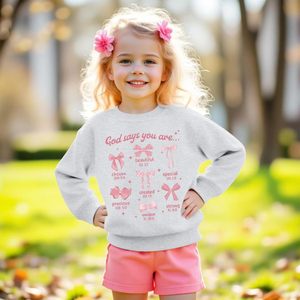 Sweat-shirt à capuche Christian pour filles, avec motif nœud, à manches longues, en tissu tricoté respirant, pour enfants et femmes - Product Image 3