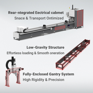 Lazer Cutter 6M 9m kim loại ống sợi Laser ống máy cắt cho ống kim loại ống - Product Image 6