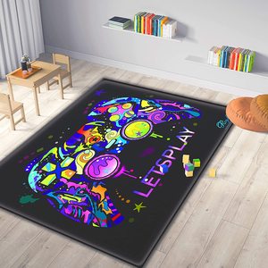 <span class=keywords><strong>Tapis</strong></span> de jeu Cool Carpet for Boy's Gamer Bedroom Decor Soft & Non Slip Large Machine Washable Black Game Controller - Product Image 1