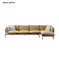 Canapé sectionnel rectangulaire de luxe moderne Totu, meuble de salon avec cadre en métal et rembourrage en éponge