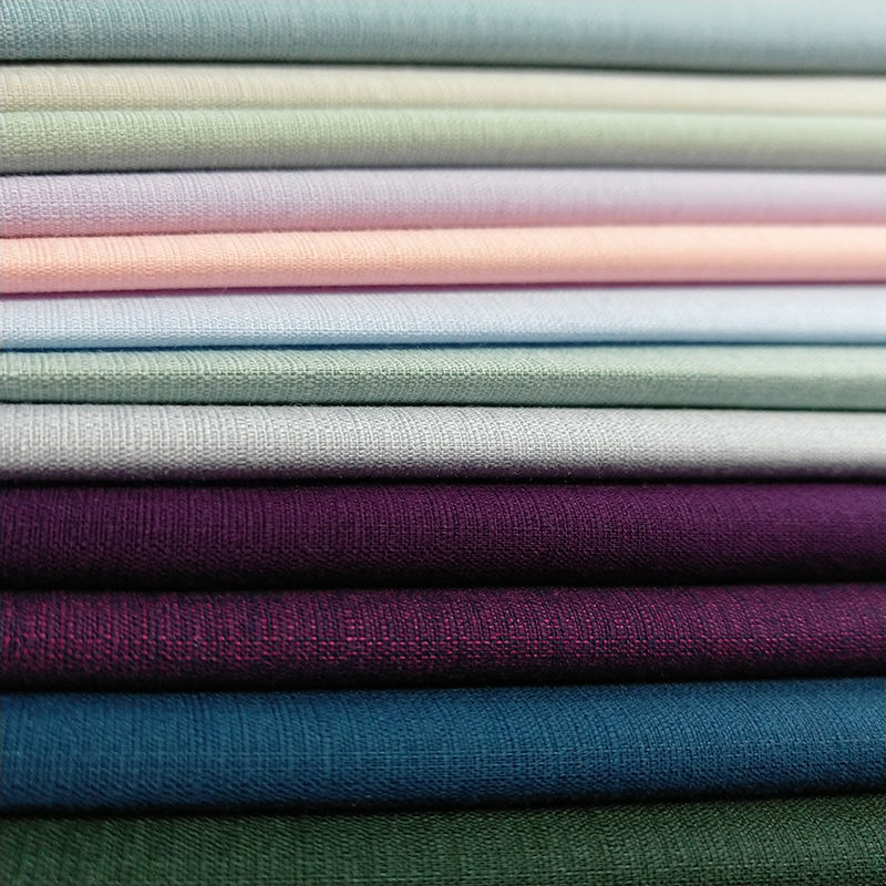 Multicolor Organic Bamboo Fiber Polyester Spandex Plain Silk Shirt Fabric