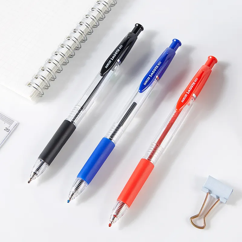 Bút Bi Model Mới, Bút Bi Nhựa Quảng Cáo In Logo, Trong Suốt 0.7Mm