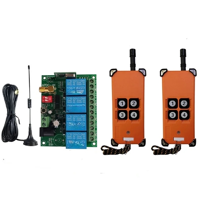 3000M Industrial DC 12V 24V 4CH 4 CH RF Wireless Remote Control OverheadTravelling Crane System Receiver Digital Key....