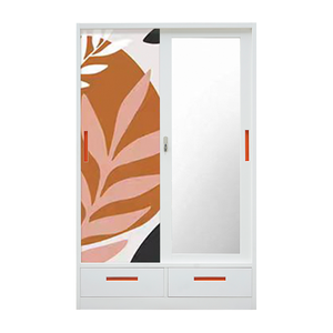 Impression Almirah <span class=keywords><strong>Armoire</strong></span> avec 2 Portes <span class=keywords><strong>Armoire</strong></span> à Vêtements en Métal avec Miroir - Product Image 6