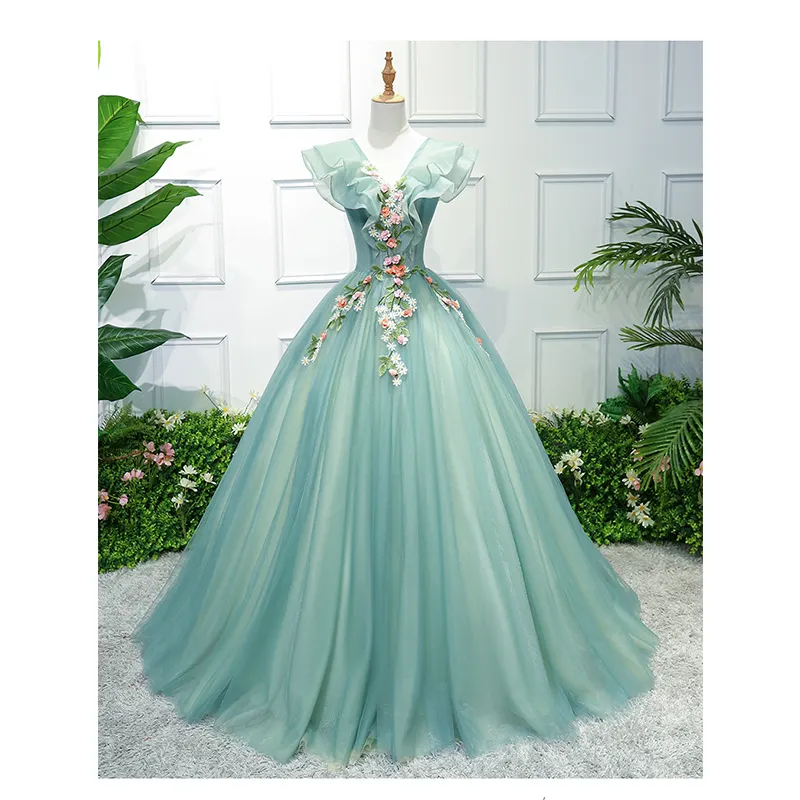 2021 אופנה ירוק חתונת שמלות ללא שרוולים זול הכלה שמלת שמלות אמא של הכלה