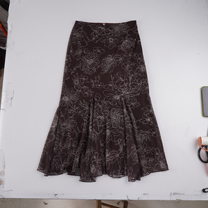 Sketch Floral Fish Tail <b>Mesh</b> Midi <b>Skirt</b> Low Waist Slim Fit French Vintage Hot Girl Elegant Flattering Long <b>Skirt</b> - Product Image 6