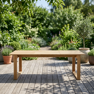 Mesa de Comedor Rectangular Moderna de Madera Maciza, Ecológica, Duradera, Diseño Minimalista, Mueble Estable para el Hogar, Uso en Jardín Exterior - Product Image 3