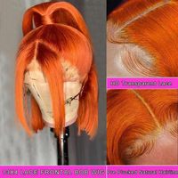 Pelucas de Cabello Humano Liso Estilo Bob con Encaje HD, Peluca sin Pegamento Lista para Usar, Pelucas Frontales de Encaje HD Pre-Arrancadas para Mujeres Negras