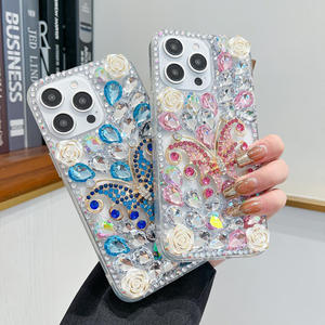 Funda Protectora para Teléfono con Cristales y Mariposa para <span class=keywords><strong>iPhone</strong></span>, Fundas Brillantes con Cristales - Product Image 1