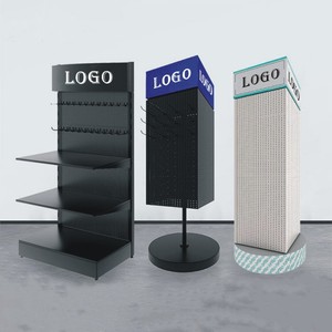 Panneau perforé rotatif à quatre côtés personnalisé présentoir pour téléphones mobiles support en métal robuste accessoire mobile pour épicerie - Product Image 5