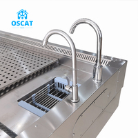 Table de dissection OSCAT en acier inoxydable 304, résistante à la corrosion et aux acides, pour les laboratoires des écoles de médecine