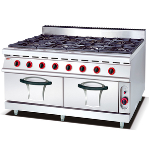OUTE Équipement <span class=keywords><strong>de</strong></span> <span class=keywords><strong>cuisine</strong></span> professionnel Cuisinière autonome en acier inoxydable SUS304/201 à gaz 8 brûleurs avec four à gaz et <span class=keywords><strong>petit</strong></span> meuble - Product Image 1
