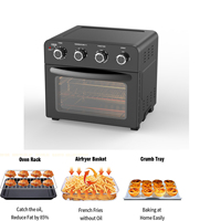 Friteuse à air électrique en acier inoxydable, four à convection, multicuiseur, capacité 18L, puissance 1800W, commande numérique, interface en anglais