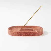 Porte-encens en marbre rouge avec design artistique moderne et antique pour la décoration de bureau