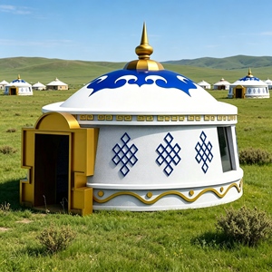 Nouvelle arrivée, tente <span class=keywords><strong>yourte</strong></span> mongole durable pour toutes les saisons, avec design imperméable, économique pour le camping en plein air, taille personnalisable - Product Image 4