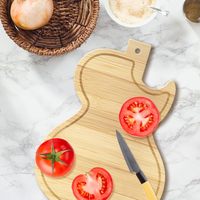Planche à découper en bois de bambou en forme de guitare, personnalisée, décorative pour la cuisine, durable, non toxique, réutilisable, facile à nettoyer, épaisseur 1,5 cm