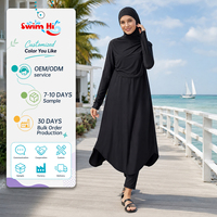 OEM ODM Burkini Ensemble de maillot de bain musulman pour femme, couvrant entièrement le corps, à manches longues, design enveloppant, maillot de bain modeste, tenue de plage