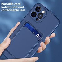 Étui de téléphone en cuir A16 avec porte-cartes, anti-chute, couleur unie, design mat